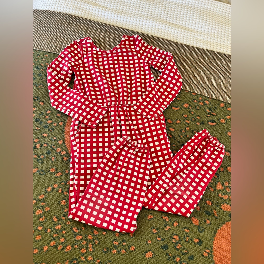 Hanna Andersson || Red White Checked Jumpsuit